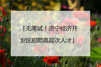 无笔试！济宁经济开发区招聘高层次人才