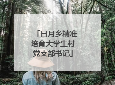 日月乡精准培育大学生村党支部书记