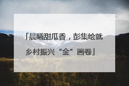 晨曦甜瓜香，彭集绘就乡村振兴“金”画卷