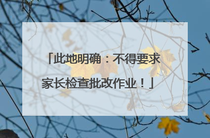 此地明确：不得要求家长检查批改作业！