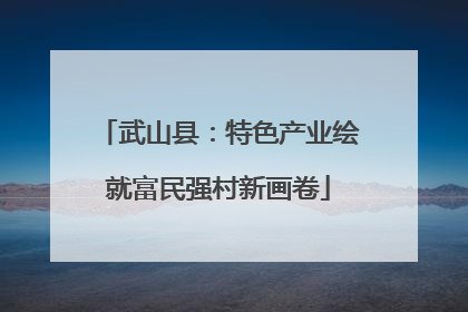 武山县：特色产业绘就富民强村新画卷
