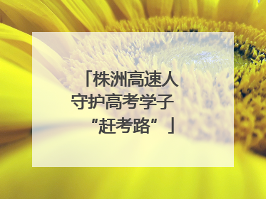 株洲高速人守护高考学子“赶考路”