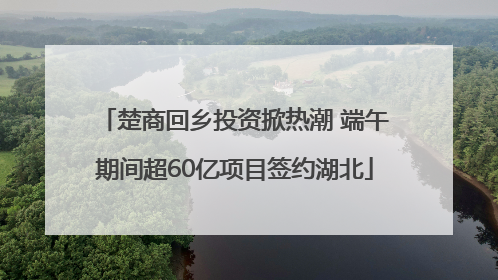 楚商回乡投资掀热潮 端午期间超60亿项目签约湖北