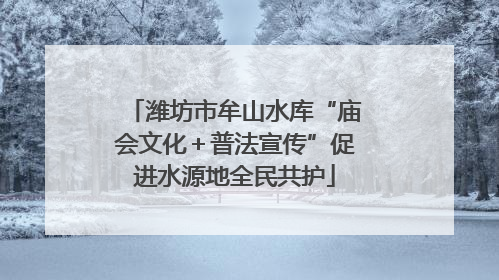 潍坊市牟山水库“庙会文化＋普法宣传”促进水源地全民共护
