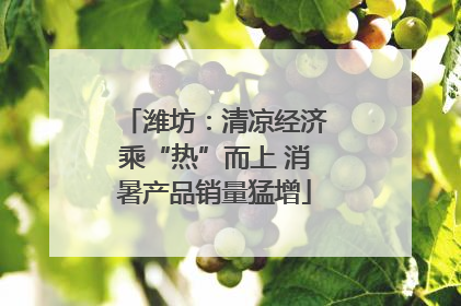 潍坊：清凉经济乘“热”而上 消暑产品销量猛增