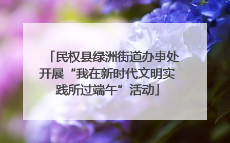 民权县绿洲街道办事处开展“我在新时代文明实践所过端午”活动