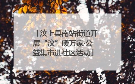 汶上县南站街道开展“汶”暖万家·公益集市进社区活动