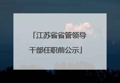 江苏省省管领导干部任职前公示