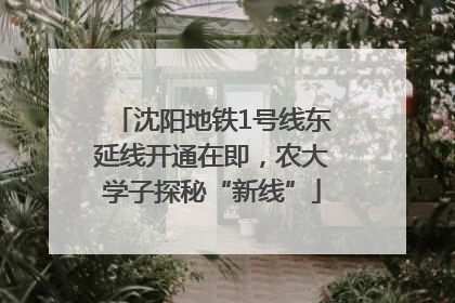 沈阳地铁1号线东延线开通在即，农大学子探秘“新线”