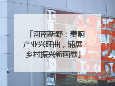 河南新野：奏响产业兴旺曲，铺展乡村振兴新画卷