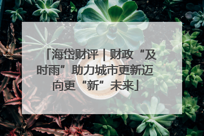 海岱财评｜财政“及时雨”助力城市更新迈向更“新”未来
