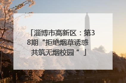 淄博市高新区：第38期“拒绝烟草诱惑 共筑无烟校园 ”