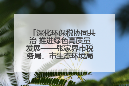 深化环保税协同共治 推进绿色高质量发展——张家界市税务局、市生态环境局签署合作备忘录