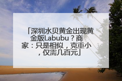 深圳水贝黄金出现黄金版Labubu？商家：只是相似，克重小，仅需几百元