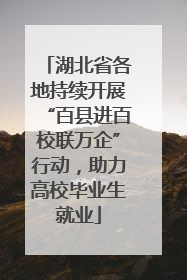 湖北省各地持续开展“百县进百校联万企”行动，助力高校毕业生就业
