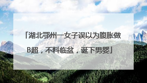 湖北鄂州一女子误以为腹胀做B超，不料临盆，诞下男婴