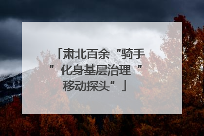 肃北百余“骑手”化身基层治理“移动探头”