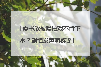 虞书欣被曝拍戏不肯下水？剧组发声明辟谣