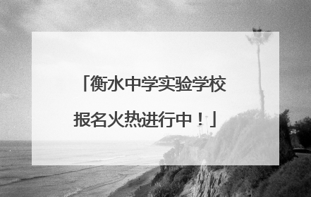衡水中学实验学校报名火热进行中！
