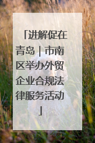 进解促在青岛｜市南区举办外贸企业合规法律服务活动