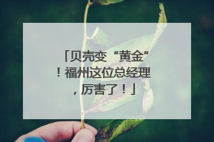 贝壳变“黄金”！福州这位总经理，厉害了！