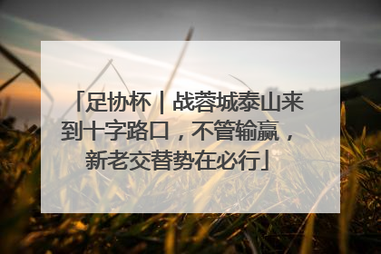足协杯｜战蓉城泰山来到十字路口，不管输赢，新老交替势在必行