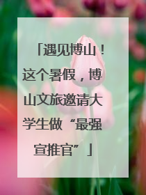 遇见博山！这个暑假，博山文旅邀请大学生做“最强宣推官”