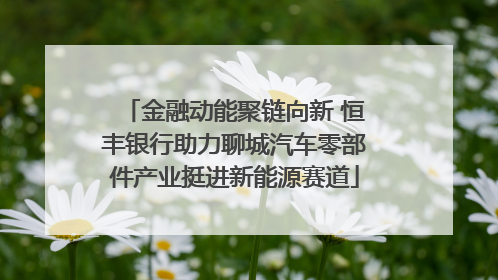 金融动能聚链向新 恒丰银行助力聊城汽车零部件产业挺进新能源赛道
