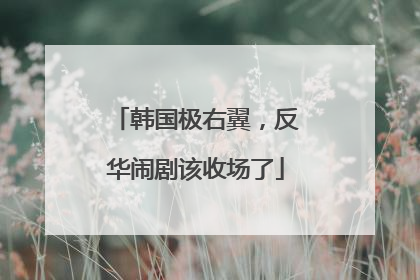韩国极右翼，反华闹剧该收场了