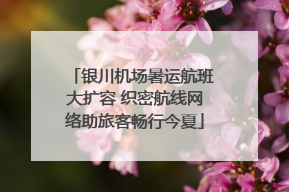 银川机场暑运航班大扩容 织密航线网络助旅客畅行今夏