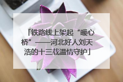 铁路线上架起“暖心桥”——河北好人刘天浩的十三载温情守护