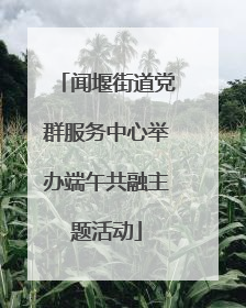 闻堰街道党群服务中心举办端午共融主题活动