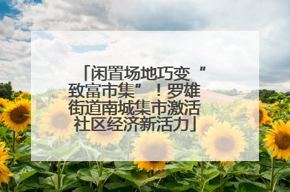 闲置场地巧变“致富市集”！罗雄街道南城集市激活社区经济新活力