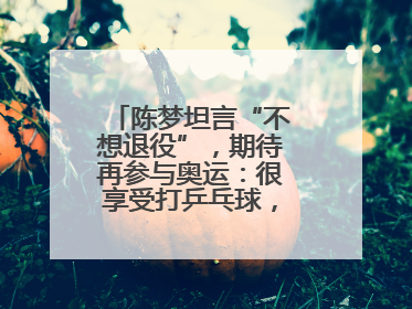 陈梦坦言“不想退役”，期待再参与奥运：很享受打乒乓球，在奥运会上是我最幸福的时候