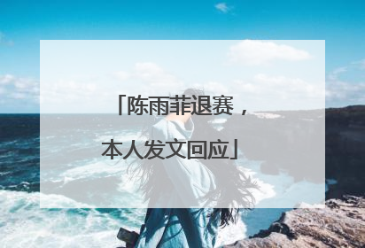 陈雨菲退赛，本人发文回应