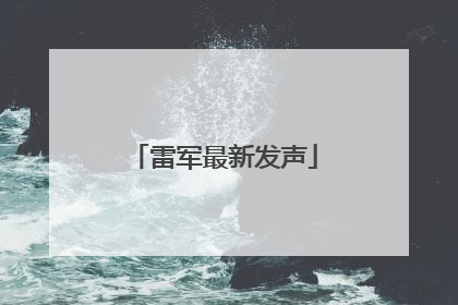 雷军最新发声