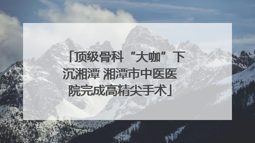 顶级骨科“大咖”下沉湘潭 湘潭市中医医院完成高精尖手术