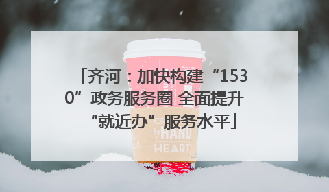 齐河：加快构建“1530”政务服务圈 全面提升“就近办”服务水平