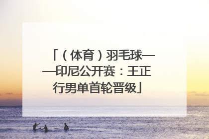 （体育）羽毛球——印尼公开赛：王正行男单首轮晋级