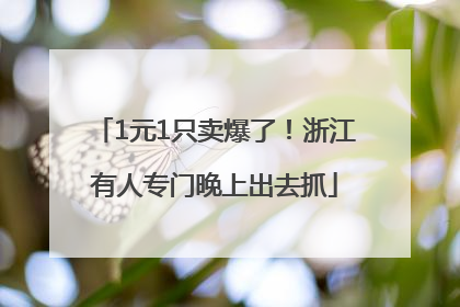 1元1只卖爆了！浙江有人专门晚上出去抓