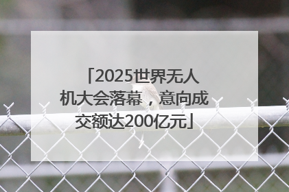 2025世界无人机大会落幕，意向成交额达200亿元