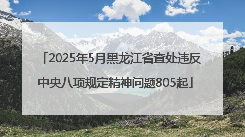 2025年5月黑龙江省查处违反中央八项规定精神问题805起