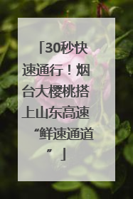 30秒快速通行！烟台大樱桃搭上山东高速“鲜速通道”
