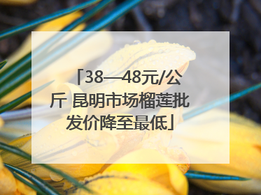 38—48元/公斤 昆明市场榴莲批发价降至最低