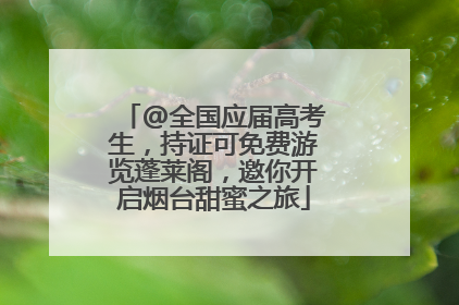 @全国应届高考生，持证可免费游览蓬莱阁，邀你开启烟台甜蜜之旅